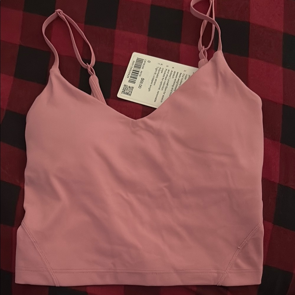 Soft Pink V-Neck Bra with Spaghetti Straps